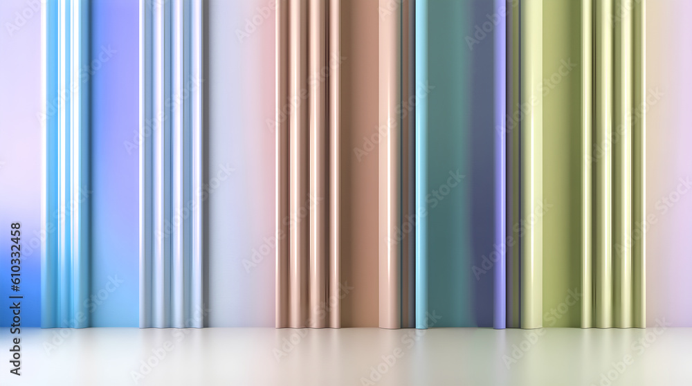 Fototapete abstract minimal concept. pastel striped multi colour background wall, abstract geometric. mock up t