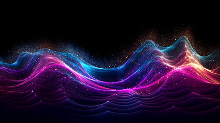  Gradient Wave with Plexus and Glitter Liquid in purple.