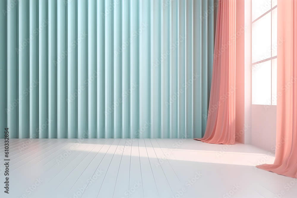 Fototapete abstract minimal concept. pastel multi colour background wall with window natural shadow, abstract g