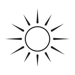 Sun with rays vector icon design. Sun flat icon.