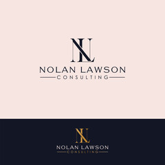 Nolan Lawson consulting vector logo design. Letters N and L logotype. Initials NL logo template.
