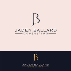 Jaden Ballard consulting vector logo design. Letters J and B logotype. Initials JB logo template.