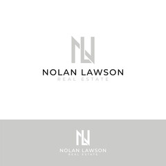 Modern real estate vector logo featuring N and L initials. A sleek and professional logotype perfect for property businesses, realtors, and corporate branding.