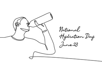 line art of national hydration day good for national hydration day celebrate. line art. illustration.