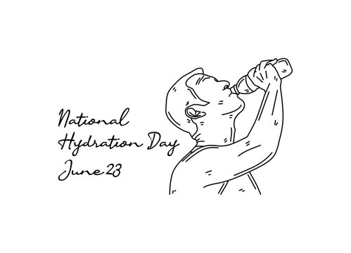 line art of national hydration day good for national hydration day celebrate. line art. illustration.