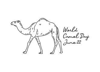 line art of world camel day good for world camel day celebrate. line art. illustration.