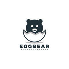 egg bear modern logo simple
