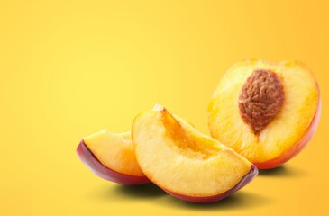 Fresh ripe sweet peach fruit