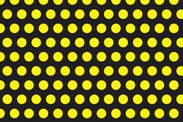 simple abstract seamlees yellow polka dot pattern on black colour background