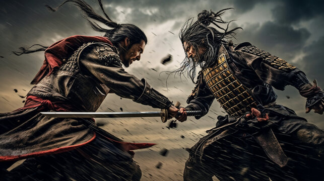 Samurai battle 1, Generative AI