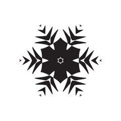 Obraz premium Snowflake Icon, Minimal Snow Symbol, Snow Flake Sign, Snowflakes for Winter Design and Christmas Decoration