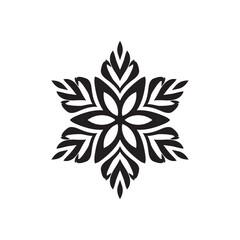 Snowflake Icon, Minimal Snow Symbol, Snow Flake Sign, Snowflakes for Winter Design and Christmas Decoration