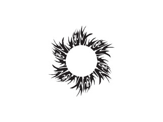 sunny boho design, decorative sun icon vector isolated