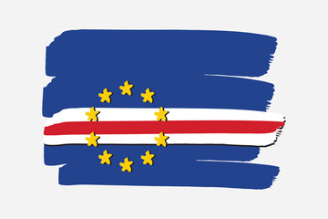Cape Verde Flag with colored hand drawn lines in Vector Format