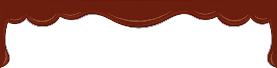 Chocolate icing flowing down background frame