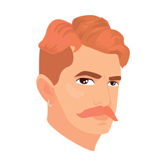 Readhead Moustache icon. Colored vector element from beards collection. Creative Readhead Moustache icon for web design, templates and infographics.