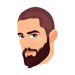 Handsome Bearded Guy icon. Colored vector element from beards collection. Creative Handsome Bearded Guy icon for web design, templates and infographics.