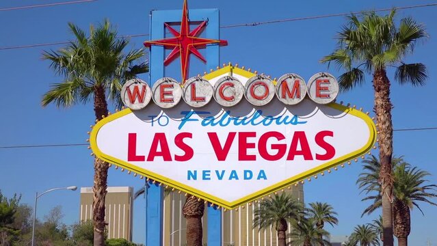 Welcome to fabulous Las Vegas Sign in slow motion 120fps