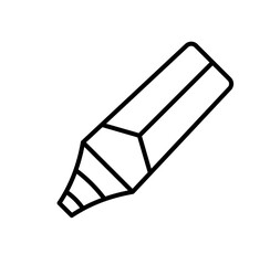 Cute highlighter back to school cartoon outline icon	
