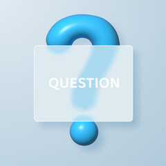 Question mark icon with a transparent frame for information.