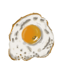 Fried egg doodle png with transparent background