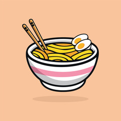 ramen illustration background shapes. Suitable for decoration, sticker, icon and other