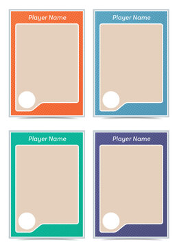 retro vintage player cards frame template set with dot texture 
