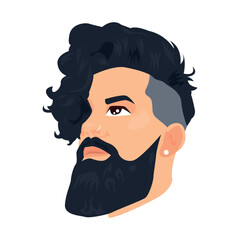 Fashionable Bearded Guy icon. Colored vector element from beards collection. Creative Fashionable Bearded Guy icon for web design, templates and infographics.