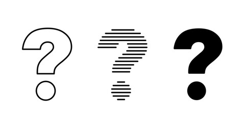 Question sign three style illustration