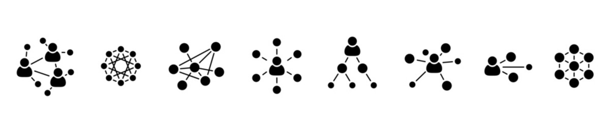 Business network icon set illustration © tutti_frutti