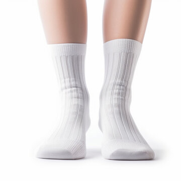Women's foot socks isolated on white background. Made from breathable fabric to ensure comfort.
