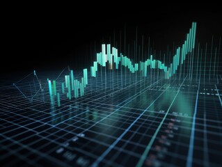 Analysing economic growth graph financial data Created with Generative AI technology