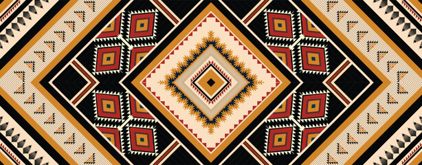The geometric ethnic pattern of traditional style. Navajo, America Indian patterns. Design for background, wallpaper, clothing, wrapping, Batik, fabric, and prints. Vector illustration.