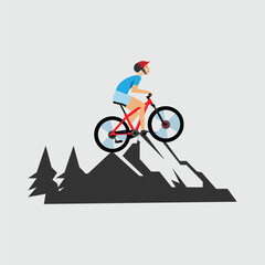 Mountain bike template logo design stock vector and photos 