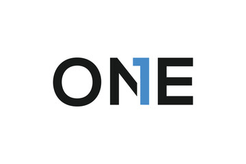 Letter one logo design vector icon template