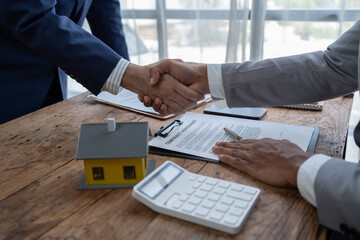 Businessman discussing commercial real estate sector faces risks as financial.
