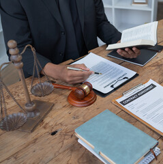 Businessman with lawyer discussing law firm business plan - Market Analysis Summary