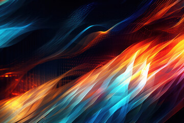 Fototapeta premium Dynamic Geometric Abstraction: Modern Light Lines and Shapes