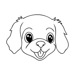 Children's coloring book dog. Coloring book with cute cartoon puppy animal. Vector illustration.