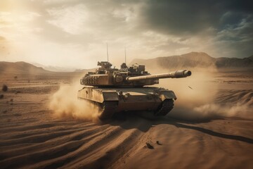 Military Tank. Generative AI  