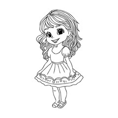 Cute Girls Coloring Pages for kids cartoon girl coloring book