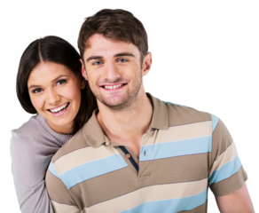 Beautiful loving couple hug and smiling