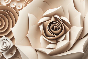 Rose flower background. Beautiful pink Rose close up. Generative AI
