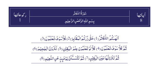 Naklejka premium One of the Surah of Qur'an Majeed