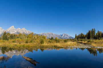 Fototapeta na wymiar Beautiful Reflection Landscape in the Tetons in Autumn