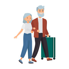 Senior passengers flat icon. Colored vector element from airport collection. Creative Senior passengers icon for web design, templates and infographics.