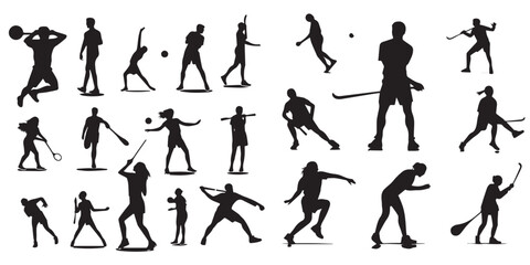  A set of player silhouette vector illustration