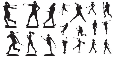 A set of silhouette tennis vector illustration