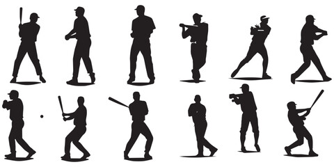 Black and white player vector set