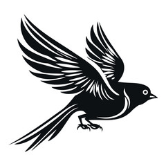 bird silhouette. Isolated vector on a white background